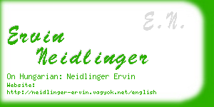 ervin neidlinger business card